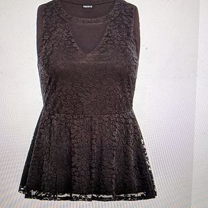 Torrid Black lace peplum top